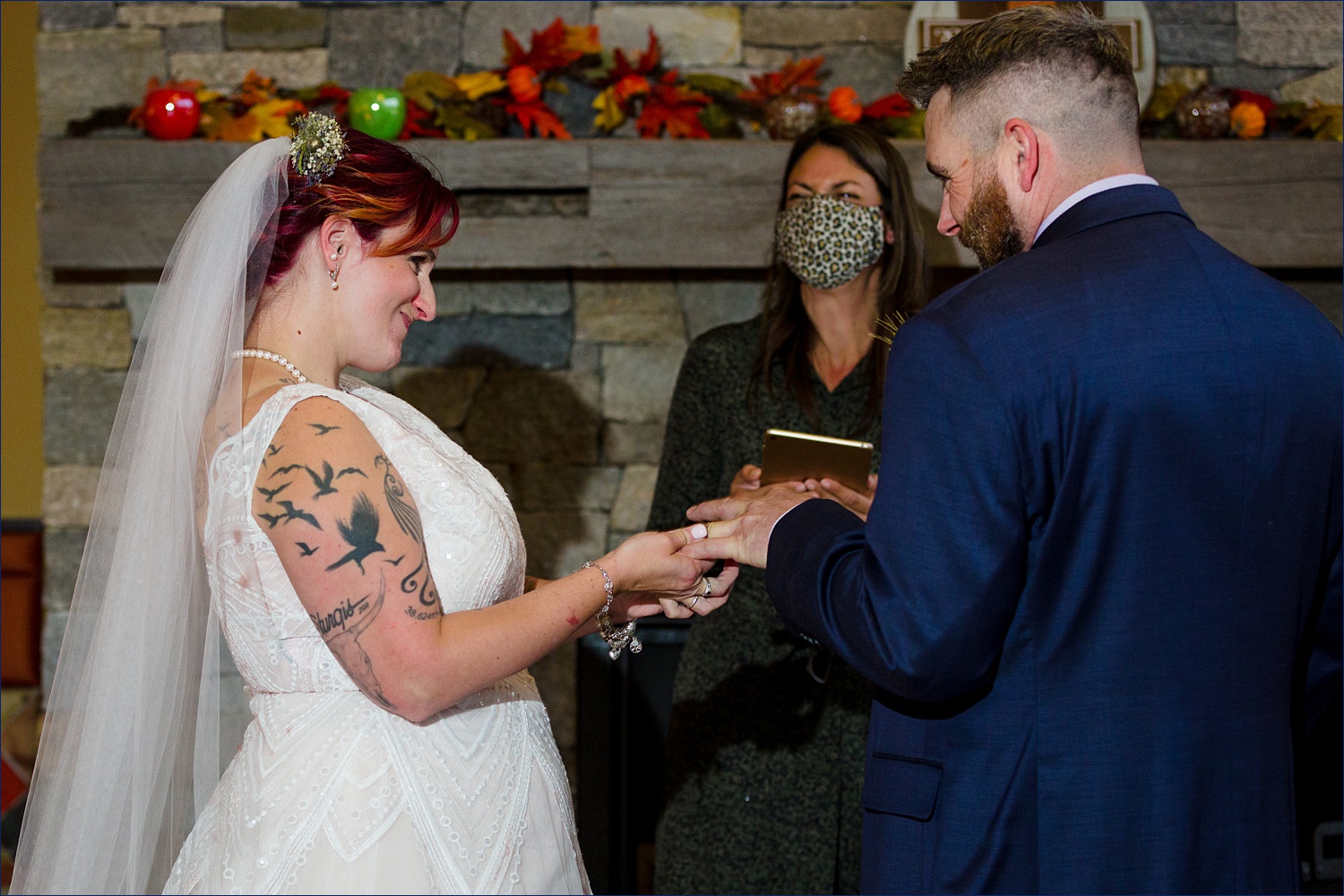 The ring is a little tricky going on at the wedding ceremony