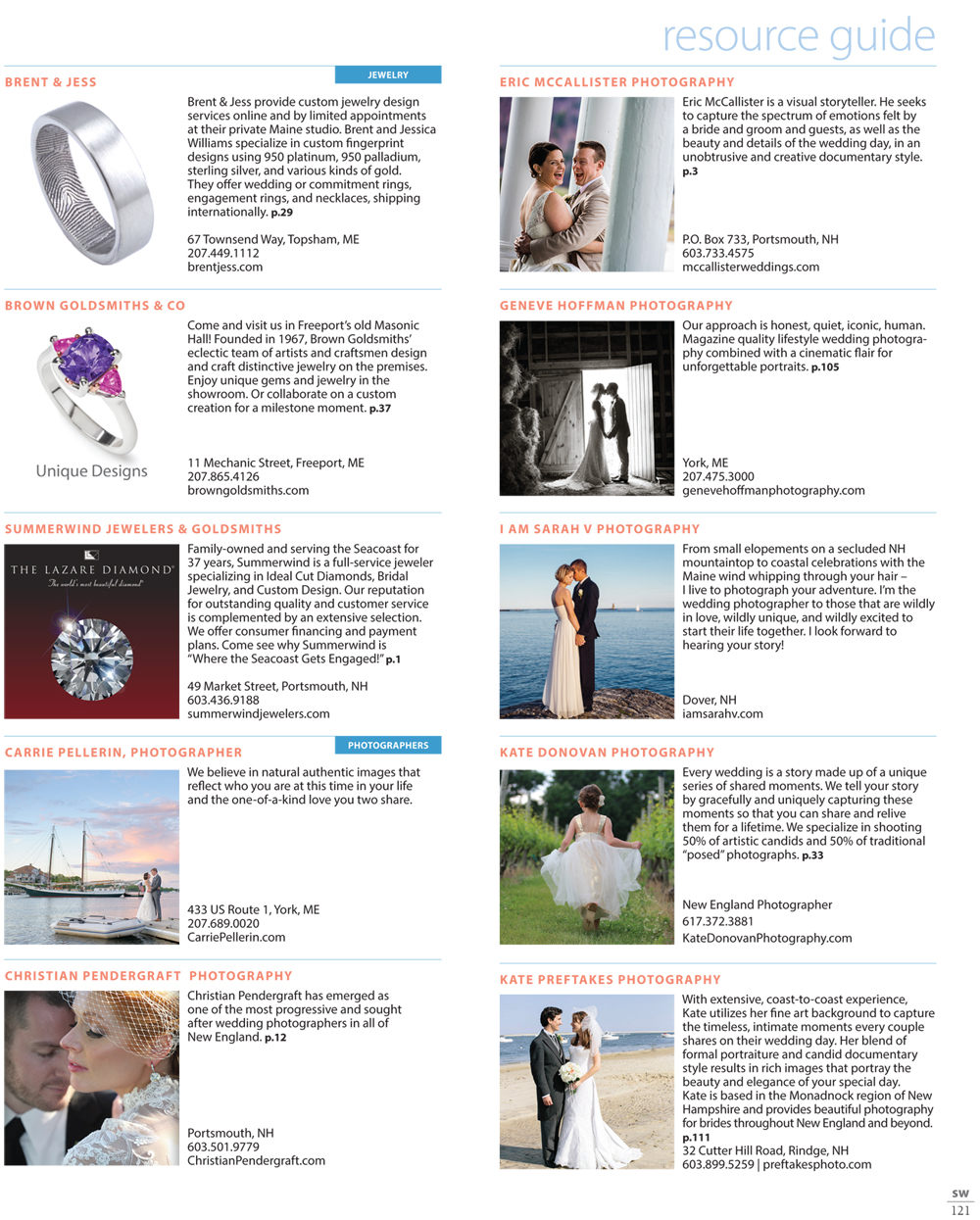 Seacoast Weddings Magazine Resource Guide I AM SARAH V Photography