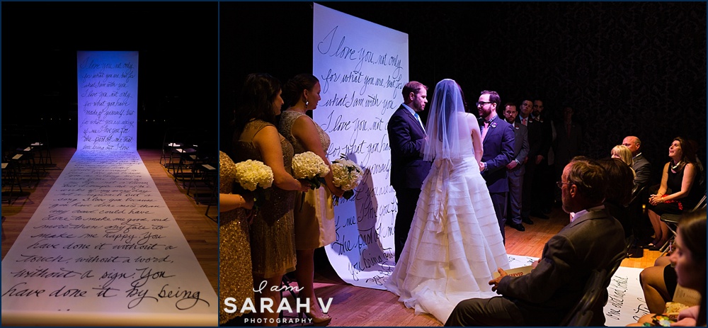 Portland Maine Wedding Photographer Port City Music Hall image  Hand Written Aisle Runner / I AM SARAH V Photography