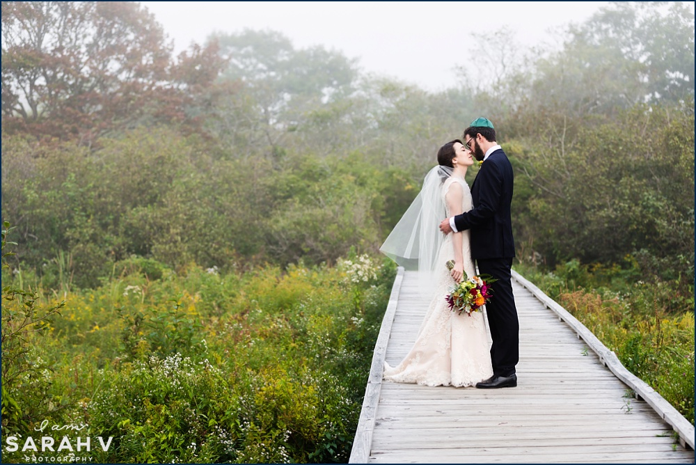 Kettle Cove Maine Wedding Photographer Chuppah Fog Image / I AM SARAH V Photography