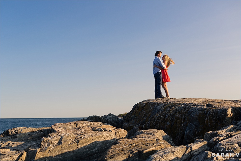 New Castle New Hampshire Engagement Shoot Wedding Photographer Rocky Coast Image / I AM SARAH V Photography