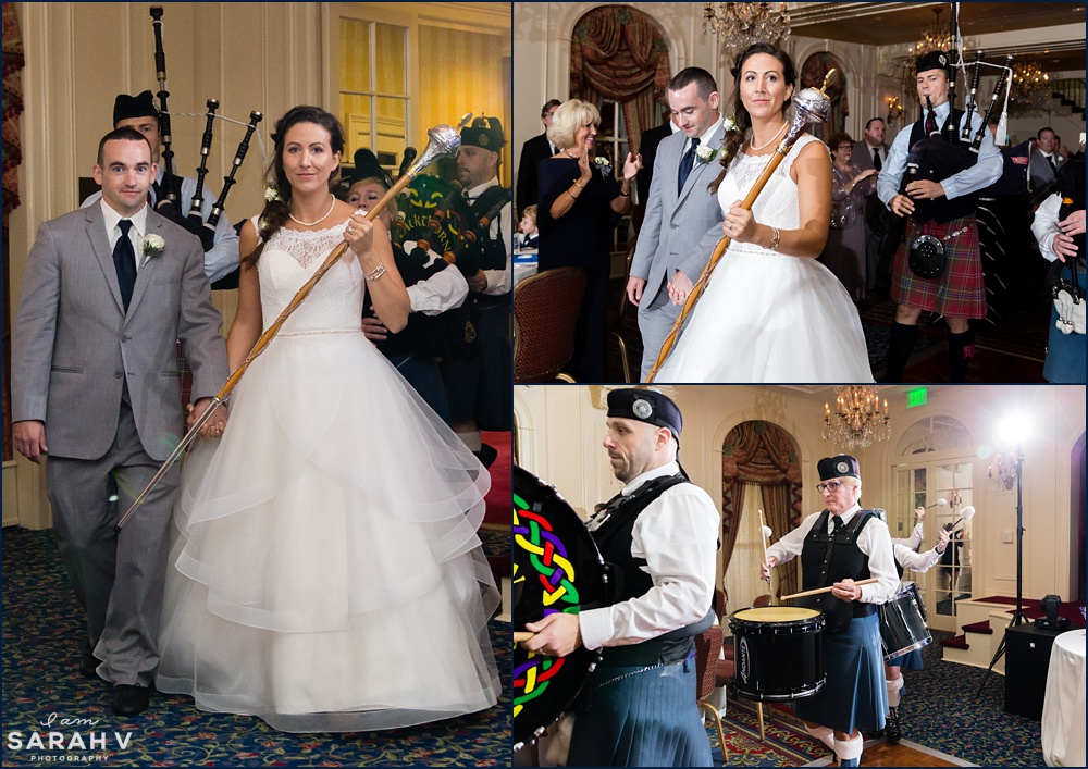 New Castle New Hampshire Wedding Photographer Wentworth by the Sea Bride Bagpipes Photo Ocean / I AM SARAH V Photography