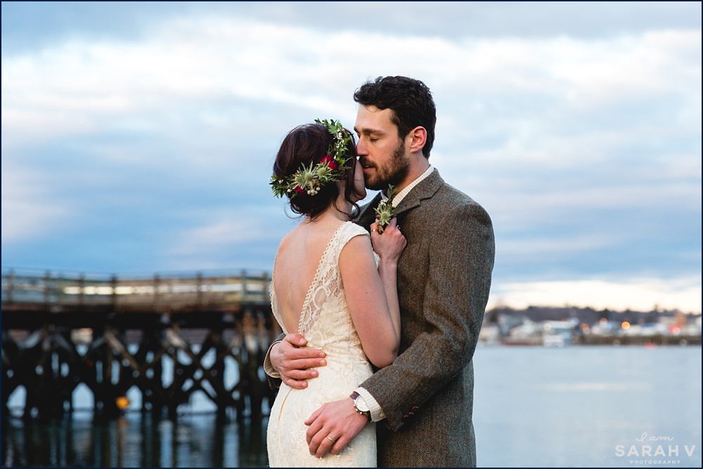 New Hampshire Wedding Photographers Elopement Elope Prescott Park Winter Photo / I AM SARAH V Photography