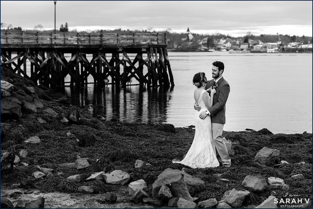 New Hampshire Wedding Photographers Elopement Elope Prescott Park Winter Photo / I AM SARAH V Photography