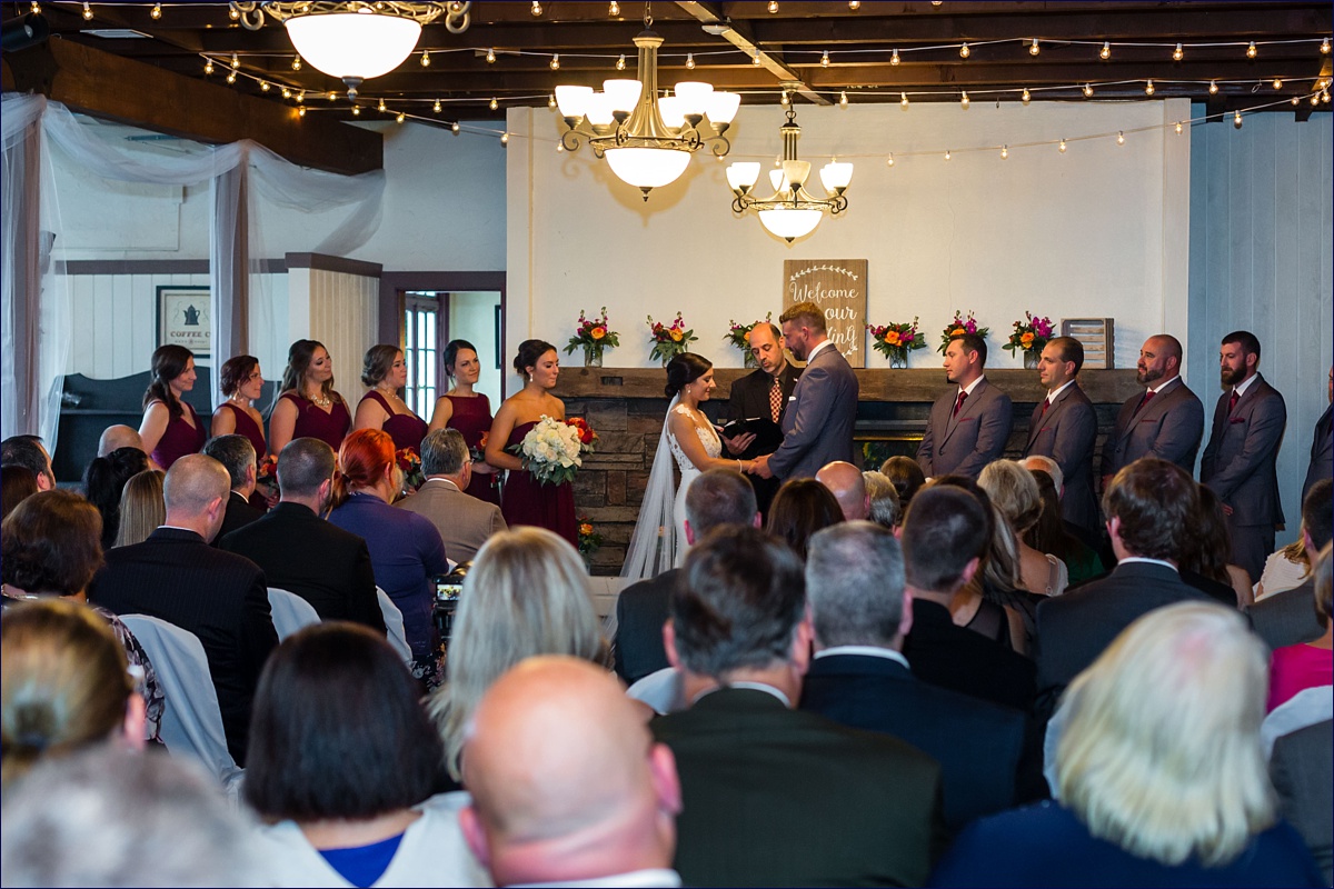 Waterville Valley New Hampshire Wedding indoor wedding ceremony 