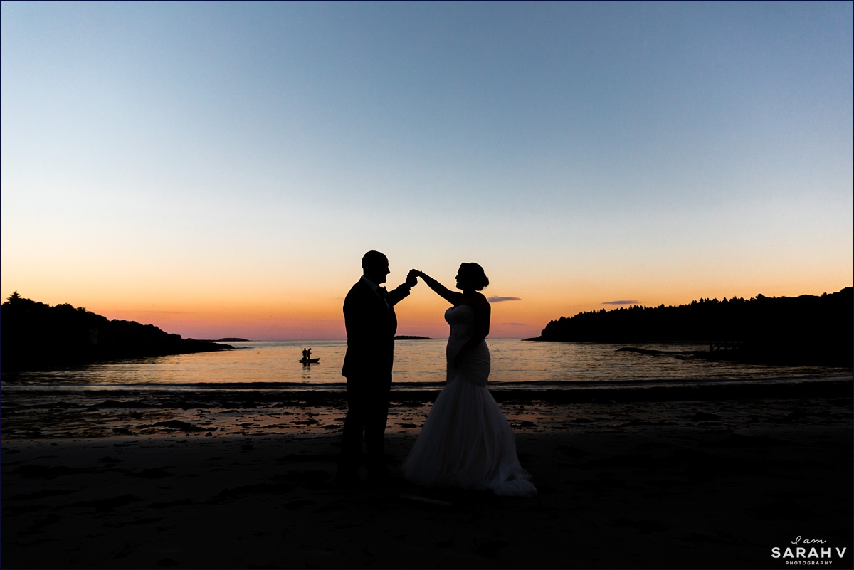 Harpswell Maine Wedding Photographers Midcoast Coastal Outdoor Ocean Sunset Silhouette Photo / I AM SARAH V Photography