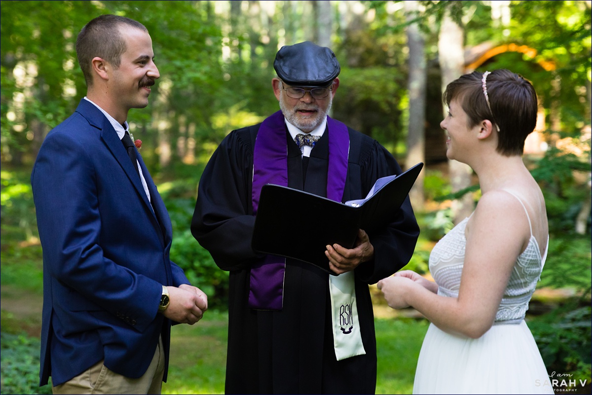 Bedrock Gardens New Hampshire Elopement Photographer Lee NH Ceremony Woods outdoor elope photo