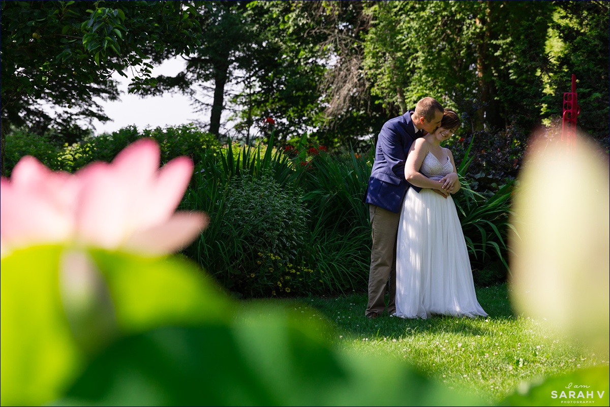 Bedrock Gardens New Hampshire Elopement Photographer Lee NH Bride Groom portraits outdoor elope photo lily pad