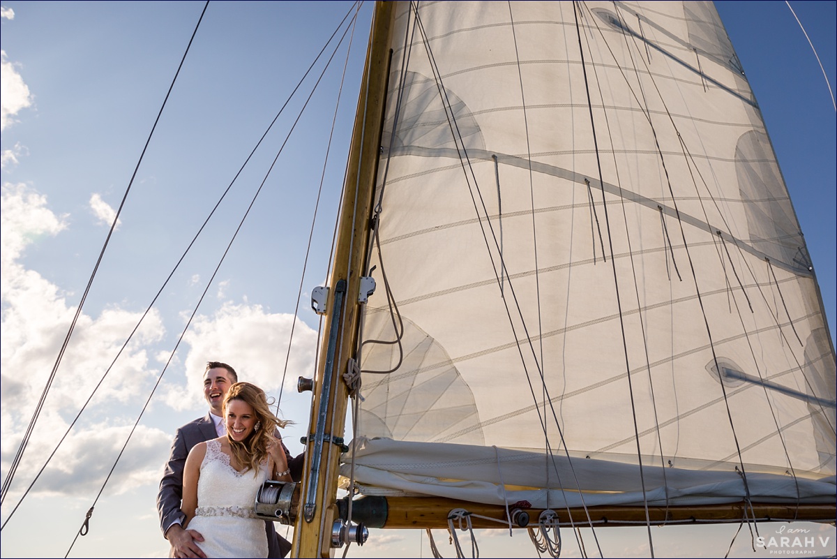 Ogunquit Maine Wedding Photographer Elopement Silver Linings Sailing Sailboat Elope Perkin’s Cove Ocean Bride Groom Photo / I AM SARAH V Photography