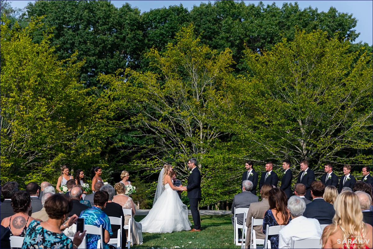 Alnoba New Hampshire Wedding Photographers Kensington NH Ceremony Woods Outdoors Renewable Photo / I AM SARAH V Photography