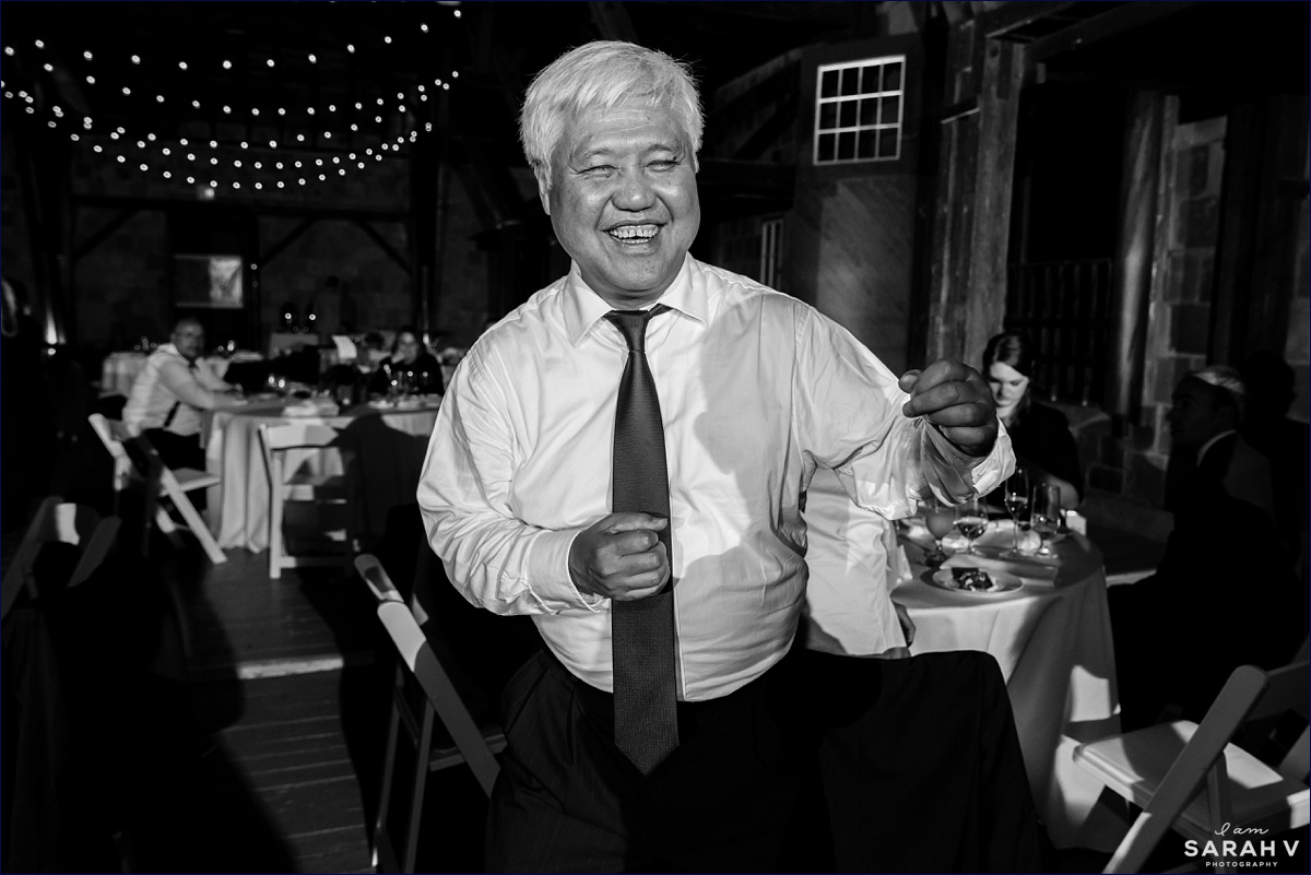 The bride's father dances at his daughter's wedding reception