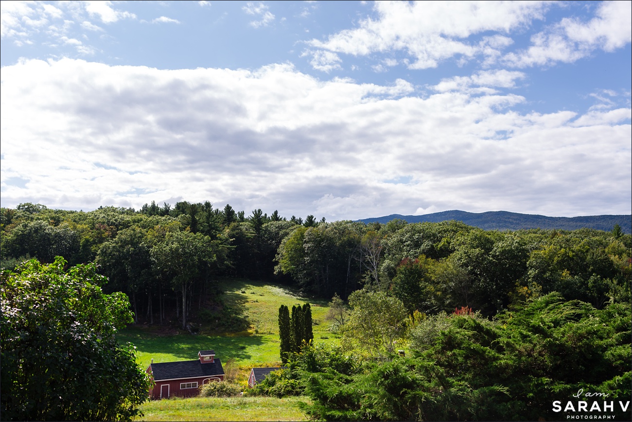 The view of Mount Monadnock New Hampshire from the front of the farmhouse on a bright summer day