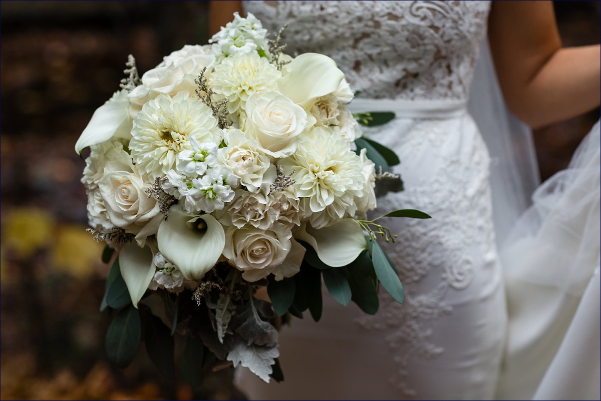 Waterville Valley New Hampshire Wedding gorgeous white flower wedding bouquet