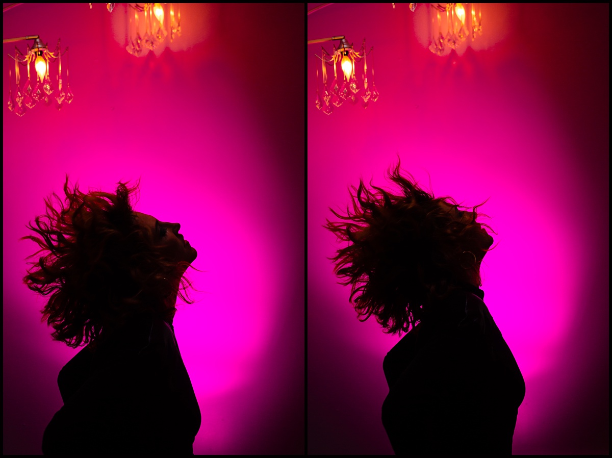 Natalee Miller throws her hair around for her silhouetted portrait session