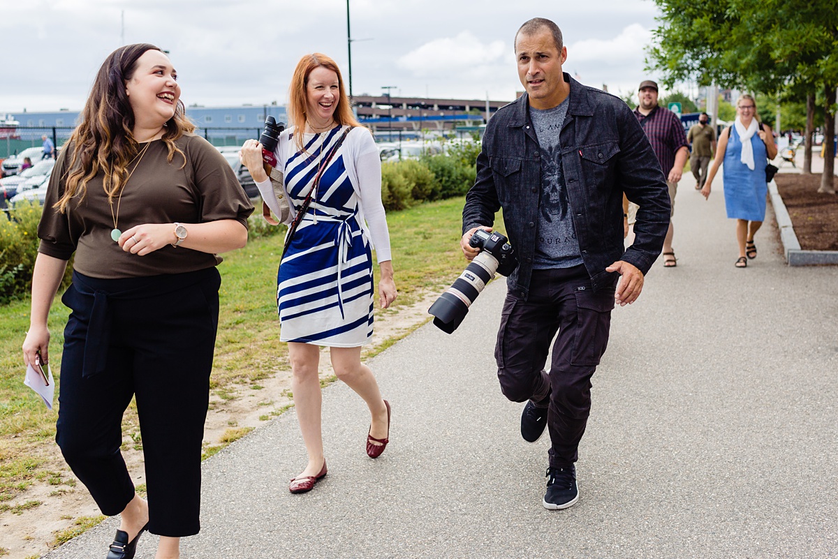 Nigel Barker hams it up for the camera while doing a walking photo tour of Portland Maine