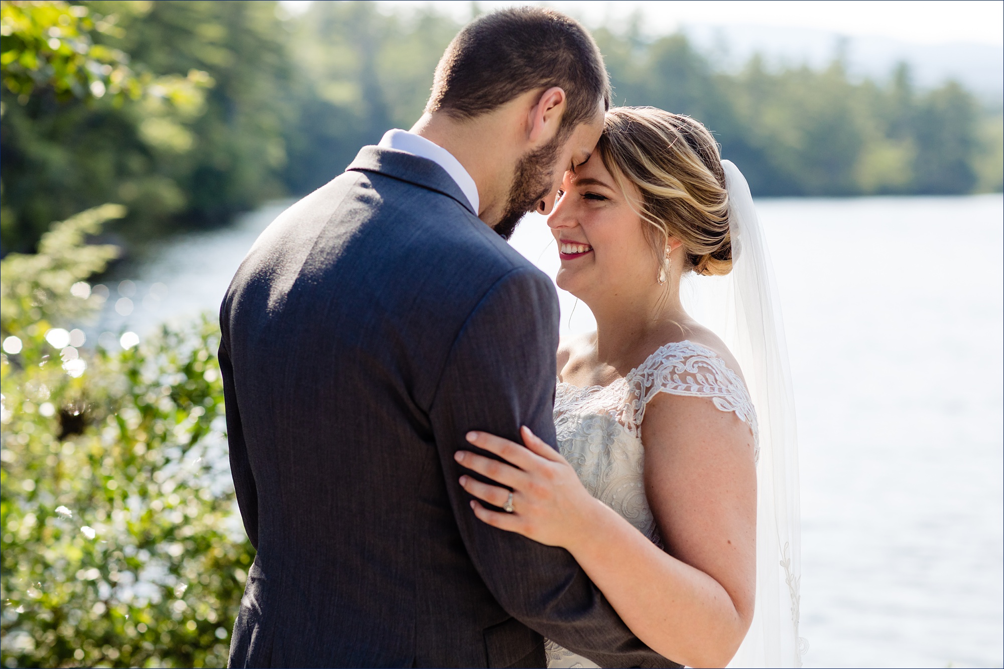 The newlyweds enjoy a quiet bit of time together at The Preserve at Chocorua NH