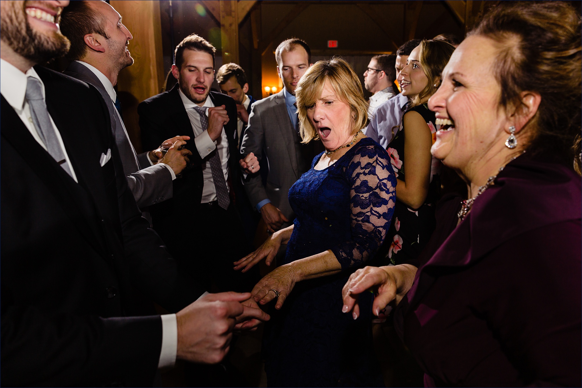 The dance floor begins to heat up with guests in Maine