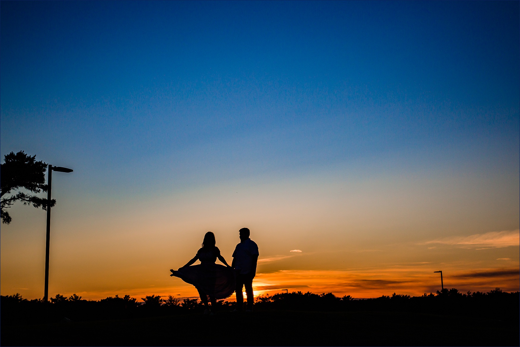 Sunset at the Cliff House for their engagement session