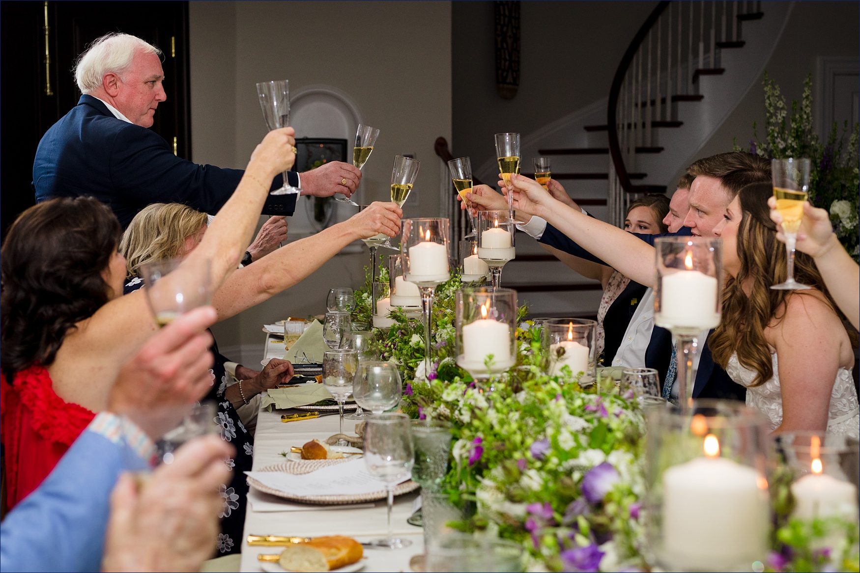 Toasts and laughter at the dinner table