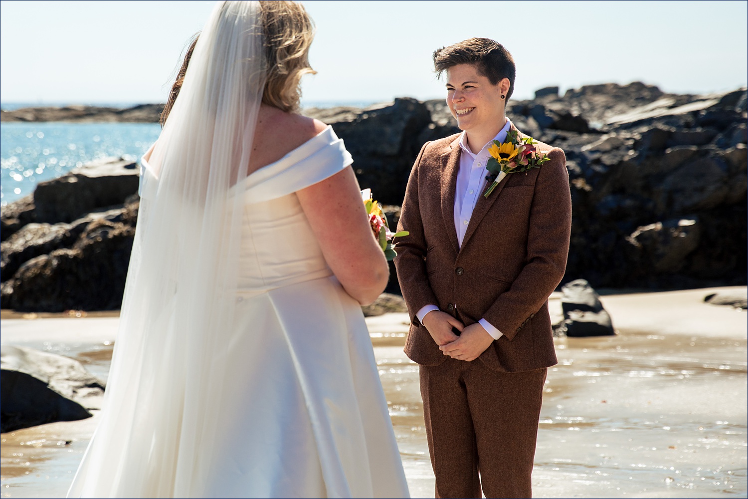 The small ceremony on the beach of Ogunquit Maine