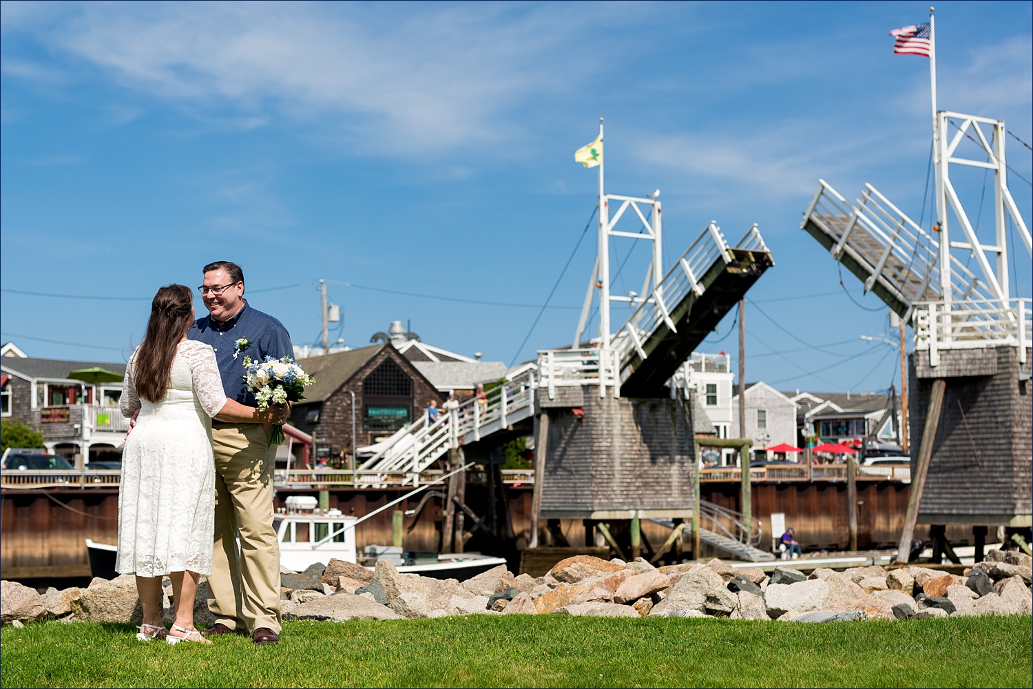 The couple at Perkin's Cove in Ogunquit Maine