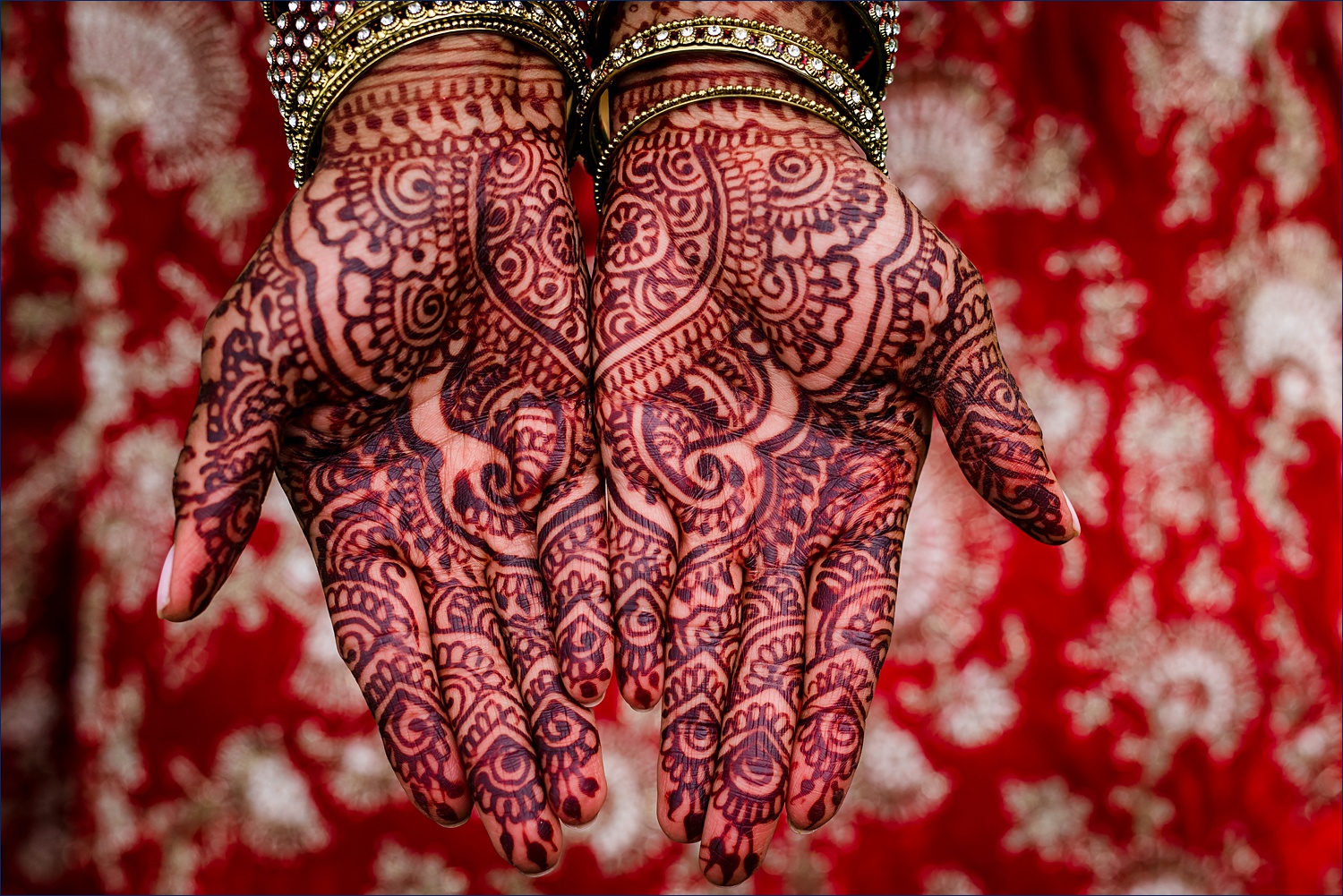 The bride's henna hands after the Hindu wedding ceremony