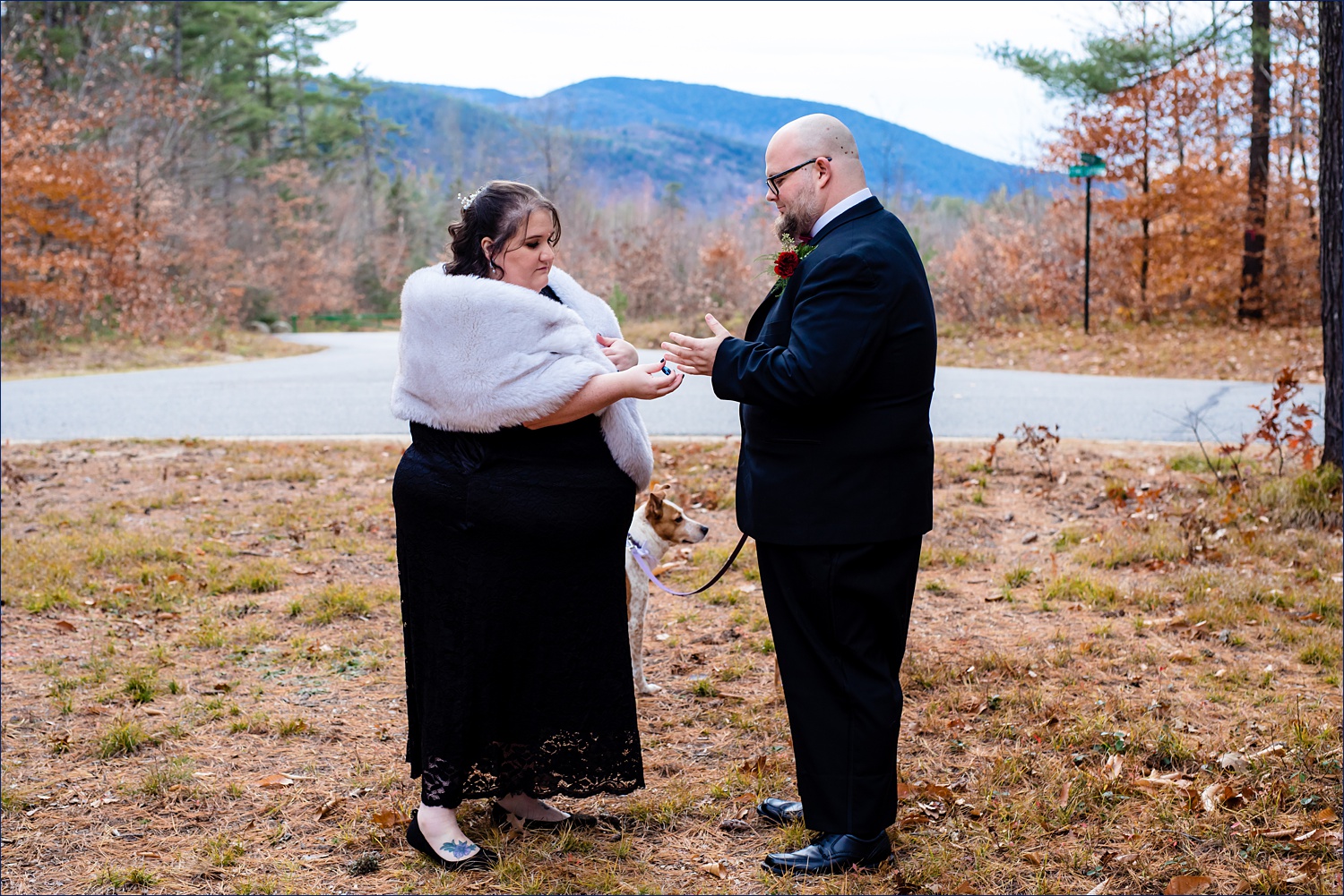 Exchanging rings on the wedding day in NH