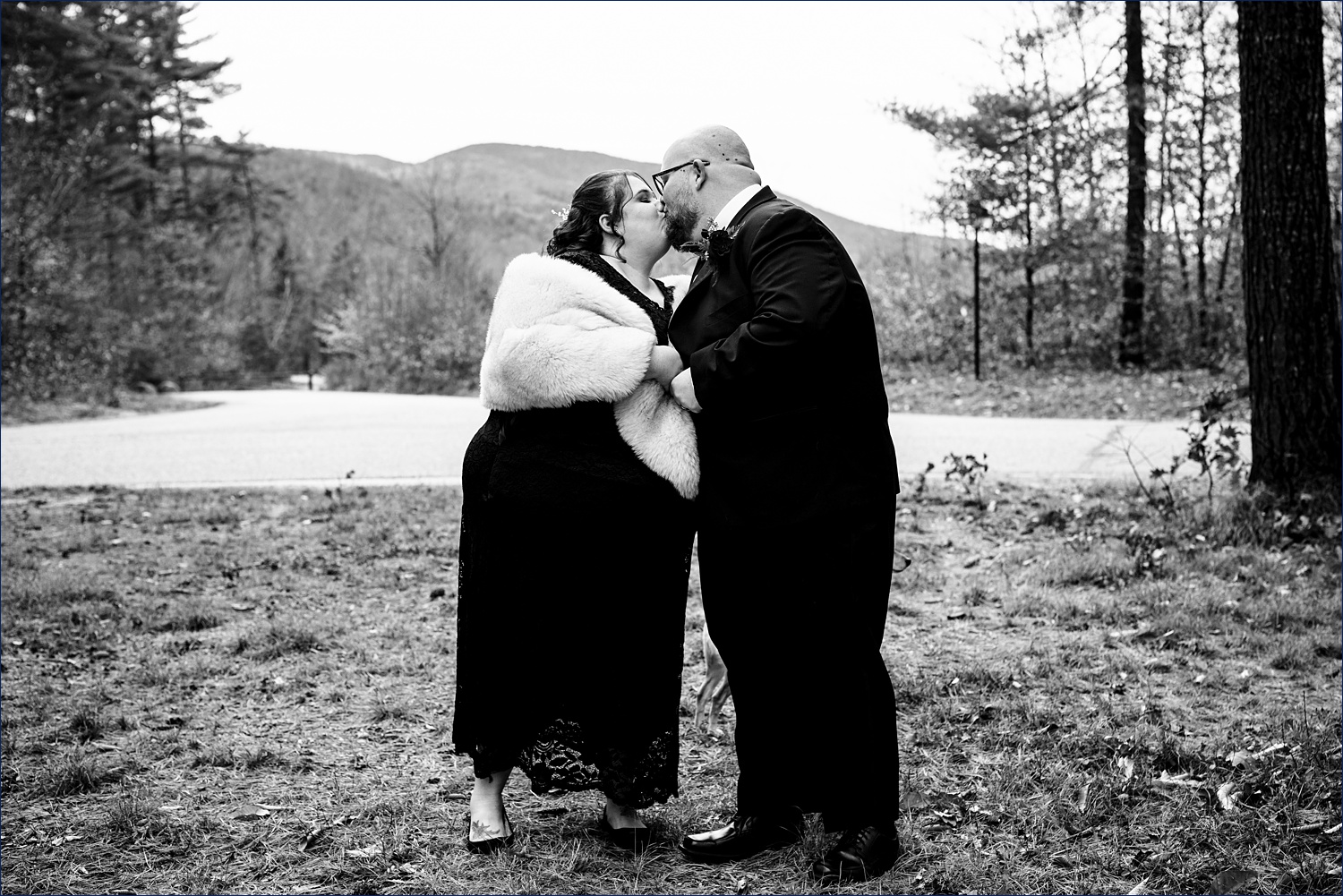 First kiss from the outdoor elopement in NH
