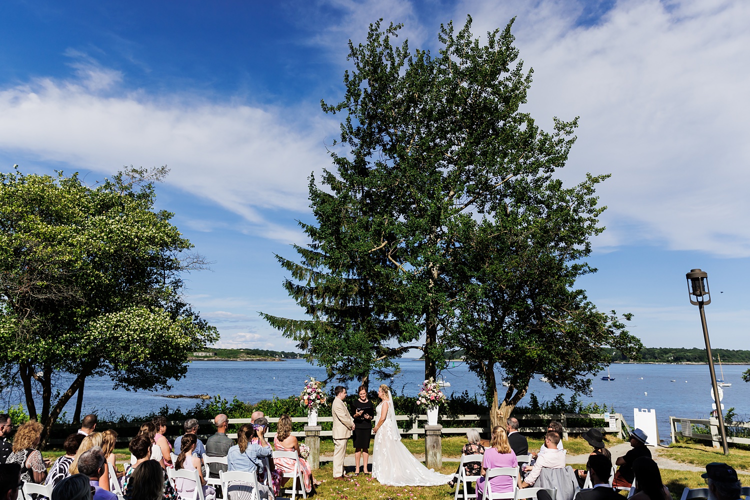 The wedding ceremony location next to Willard Beach at SMCC in South Portland Maine