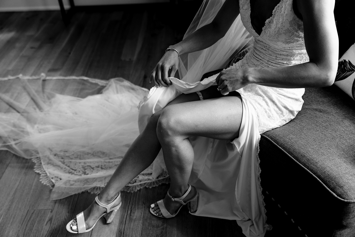 The bride gets ready for her wedding day to begin