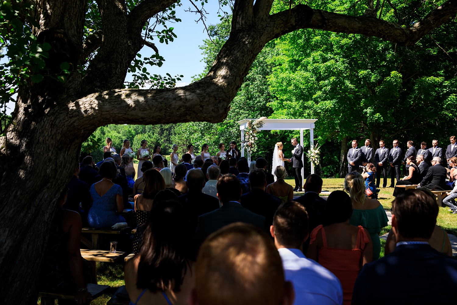 The ceremony location at Cunningham Farm in New Gloucester Maine