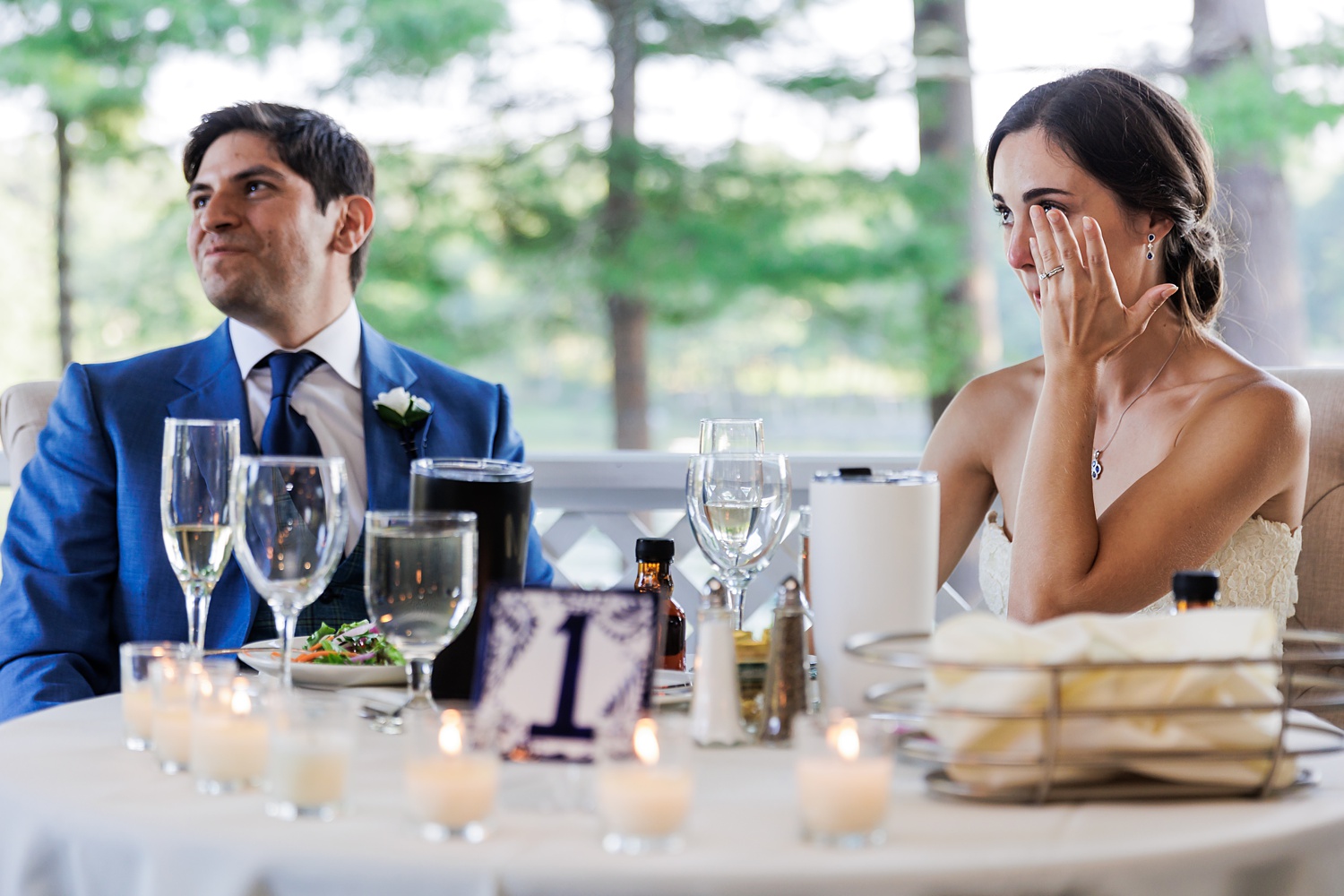 Tearing up at the wedding day toasts